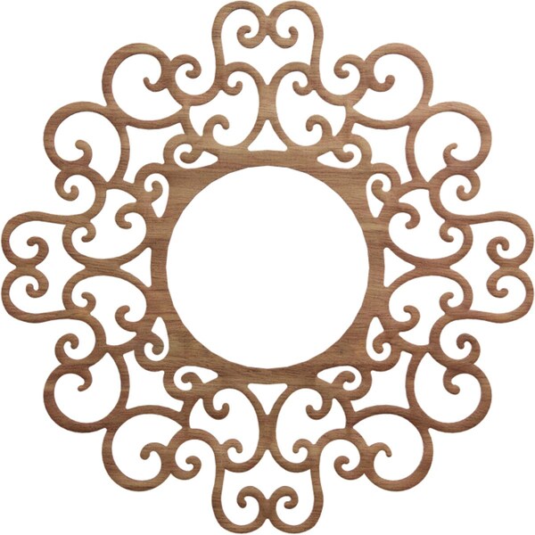 Ekena Millwork Reims Wood Fretwork Pierced Ceiling Medallion, Walnut, 24"OD x 9 1/8"ID x 1/4"T CMWP24X24X0250REWA - main